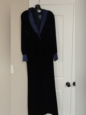 Adrianna Papell Dark Navy Blazer style velvet dress